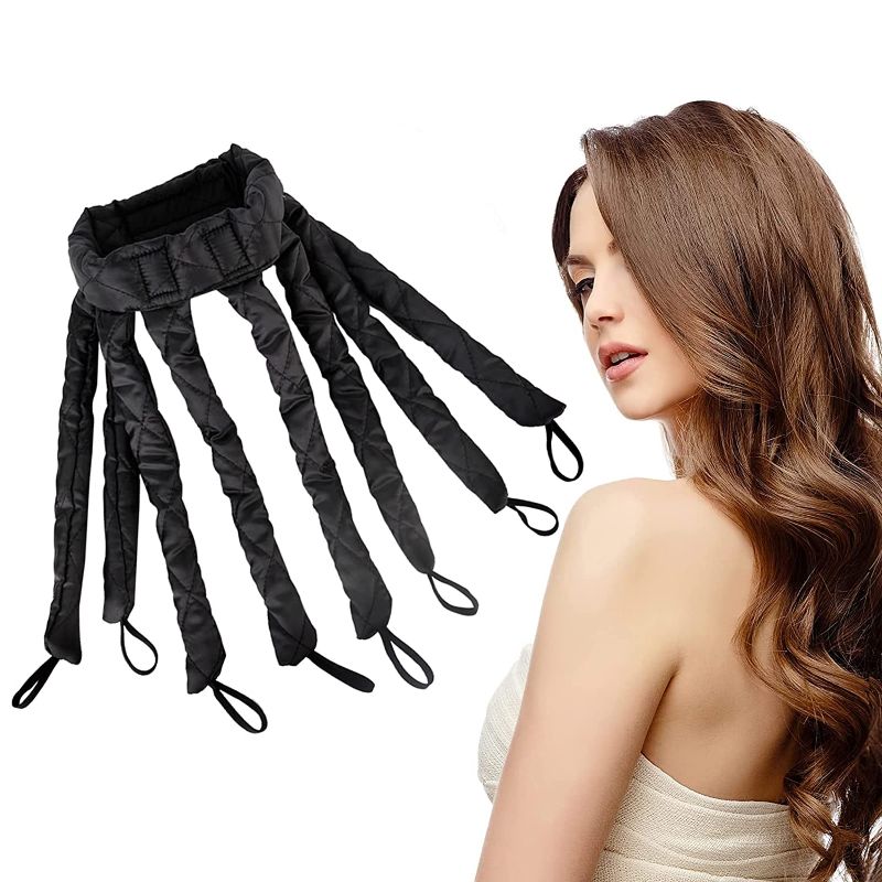 Photo 1 of  Heatless Hair Curler, Heatless Curling Rod Headband for Long Hair, Soft Satin No Heat Curlers with Adjustable Headband, Lazy Hair Curler, Heatless Curls for Women Curls Wave
