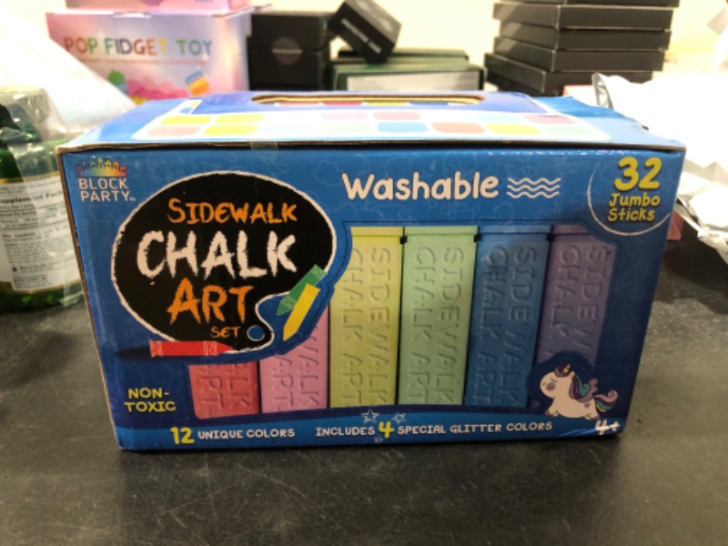 Photo 2 of Block Party Sidewalk Chalk 32-Piece Art Set 