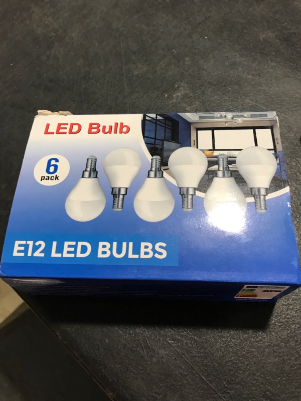 Photo 2 of 6 Pack E12 LED Candelabra Light Bulbs, 60 Watt Equivalent, Warm White 2700K, 120V Chandelier Llight Bulb, A15 / G45 Shape Ceiling Fan Light Bulbs, Bright Small Bulb Non-Dimmable Warm White 6 Count (Pack of 1)