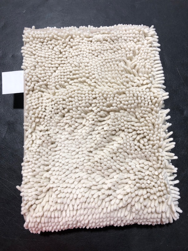 Photo 2 of H.VERSAILTEX Bath Mat Bath Rug for Bathroom Luxury Chenille Bathroom Rug Mat Extra Soft and Absorbent Microfiber Shaggy Rugs Non Slip Rug Quick Dry Bath Mat Washable, 24 x 36 Inches, Ivory 24" x 36" Ivory