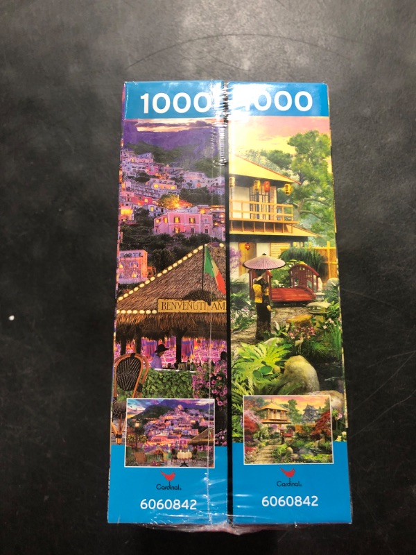 Photo 2 of 2-Pack of 1000-Piece Jigsaw Puzzles, Amalfi Coast & Japan Garden | Puzzles for Adults and Kids Ages 8+, Amazon Exclusive