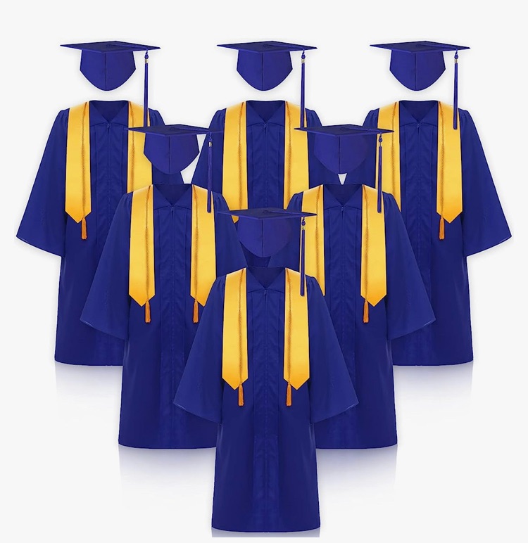 Photo 1 of 6 Set 2023 Graduation Gown and Cap with Tassel Honor Cords Stole for High School and Bachelor Graduation Party
SIZE 51''