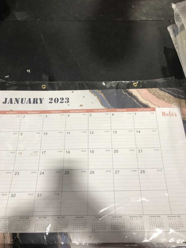 Photo 2 of 2023 Desk Calendar - Large Desk Calendar 2023, Jan. 2023 - Dec. 2023, 22" x 17", 12 Months Planning, Large Ruled Blocks, Tear Off Design, 2 Corner Protectors & 2 Hanging Hooks - Multicolored