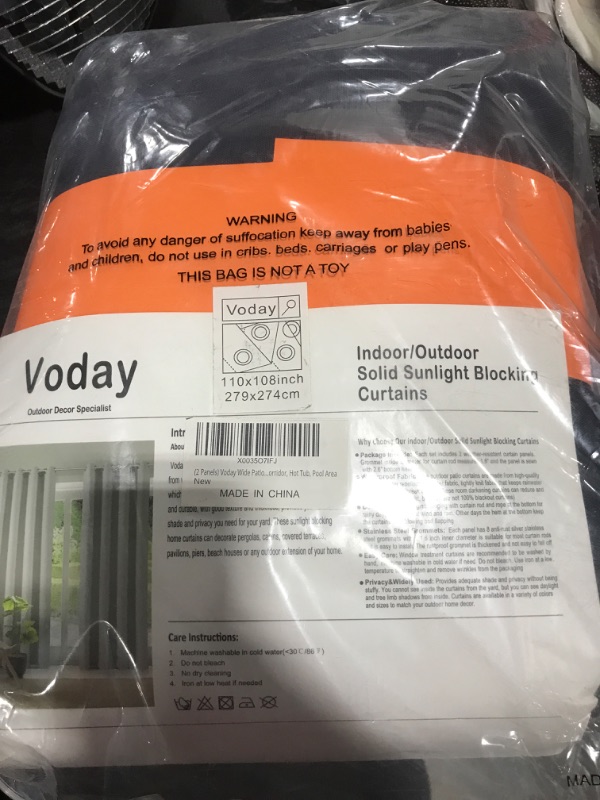 Photo 2 of (2 Panels) Voday Wide Patio Curtains 110x108 Inch - Room Darkening Thermal Insulated Curtain Panels - Water Resistant Wall Room Divider Curtains for Sliding Door, Pergola, Corridor, Hot Tub, Pool Area Navy 110x108 Inch