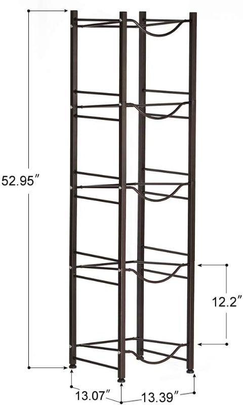 Photo 2 of  Gallon Water Bottle Holder, 5 Tiers Heavy Duty Water Jug Rack Water Bottle Storage Organizer, Dark Brown