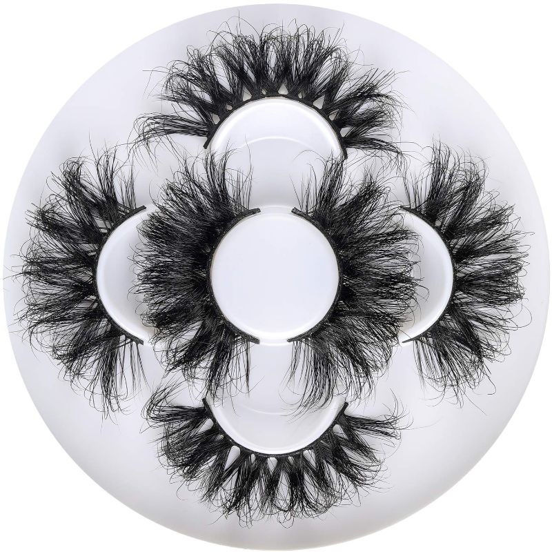 Photo 1 of 25mm 3D Mink Lashes Full Volume Mink Eyelashes Fluffy Volume Dramatic 25mm Mink Lashes Extension Cruelty-free Siberian Mink Strip Eyelashes (06 61 82 mix)
