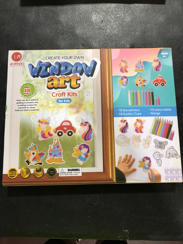 Photo 1 of 18PCS Make Your Own Window Arts and Crafts - Paint Your Own Suncatchers Kit DIY Painting Projects for Kids Ages 6 and Up