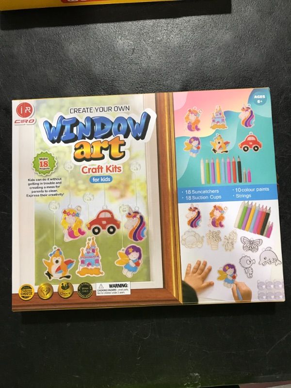 Photo 2 of 18PCS Make Your Own Window Arts and Crafts - Paint Your Own Suncatchers Kit DIY Painting Projects for Kids Ages 6 and Up