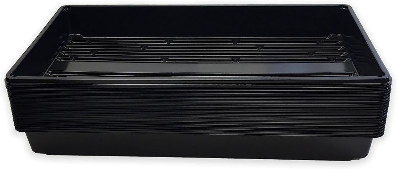 Photo 1 of 20 Plant Growing Trays (No Drain Holes) - 20" x 10" - Perfect Garden Seed Starter Grow Trays: for Seedlings, Indoor Gardening, Growing Microgreens, Wheatgrass & More - Soil or Hydroponic