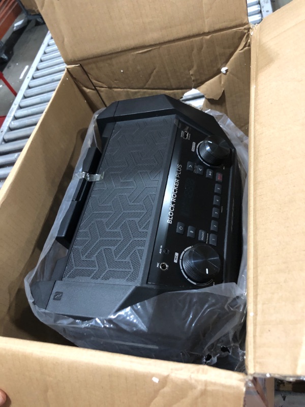 Photo 1 of ION Audio Block Rocker Plus - Portable Bluetooth Speaker 100W W/Battery, Karaoke Microphone, AM FM Radio, Wheels & Telescopic Handle and USB Charging, Black