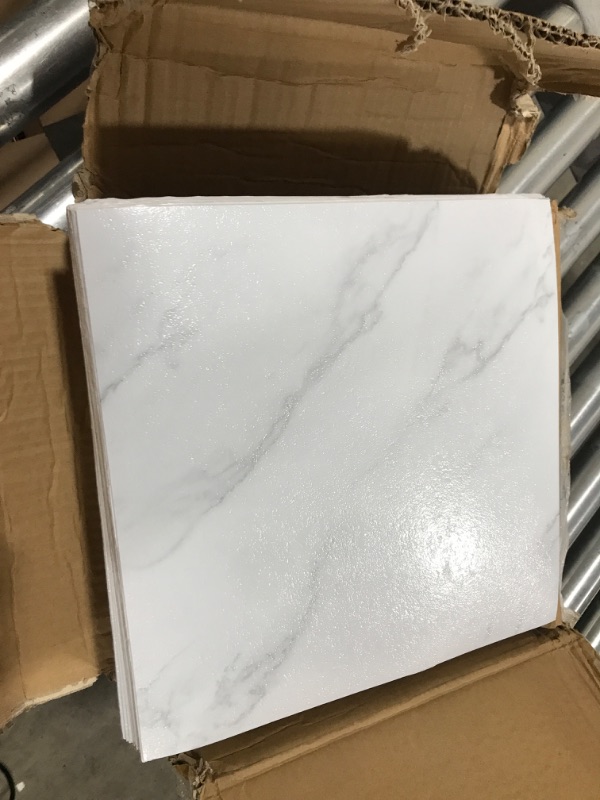 Photo 1 of 100 Pcs Self Adhesive Peel and Stick Floor Tile 12 x 12 Inch Waterproof Vinyl Flooring Tile Floor Vinyl Sticker Tiles for Kitchen Bedroom Basement Bathroom (Marble Style)