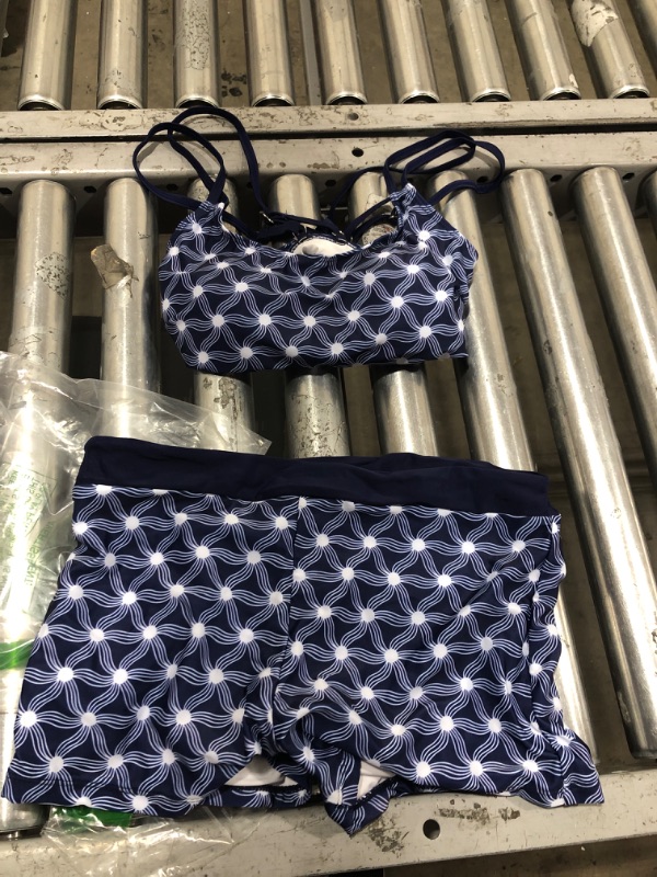 Photo 1 of 2 PIECE BATHING SUIT BLUE SIZE MEDIUM 