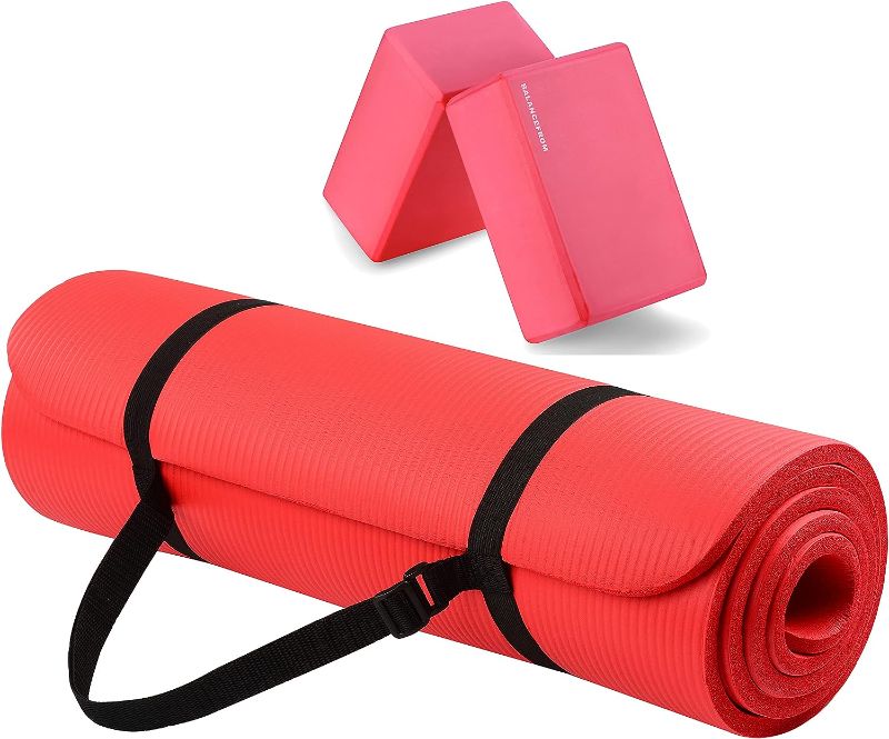 Photo 1 of /2-Inch Extra Thick High Density Anti-Tear Exercise Yoga Mat with Carrying Strap 
