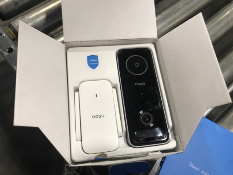 Photo 2 of Doorbell Camera Wireless, aosu 5MP Ultra HD, No Monthly Fee, Triple Motion Detection Video Doorbell with Homebase, Enhanced (2.4/5 GHz) WiFi, 180-Day Battery Life, Work with Alexa & Google Assistant Sliver