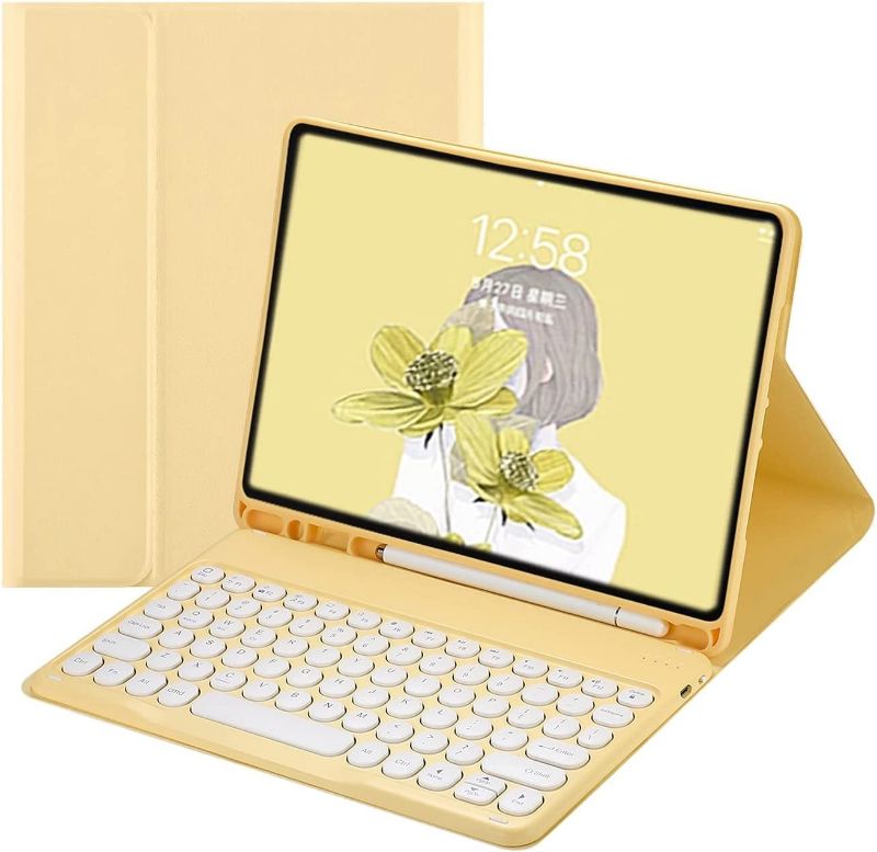 Photo 1 of Bluetooth Keyboard Case for iPad Mini4 /5 7.9inch,Wireless Detachable iPad Keyboard Case with Pencil Holder yellow