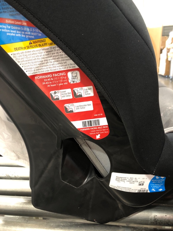 Photo 3 of Cosco Onlook 2-in-1 Convertible Car Seat, Rear-Facing 5-40 pounds and Forward-Facing 22-40 pounds and up to 43 inches, Black Arrows
