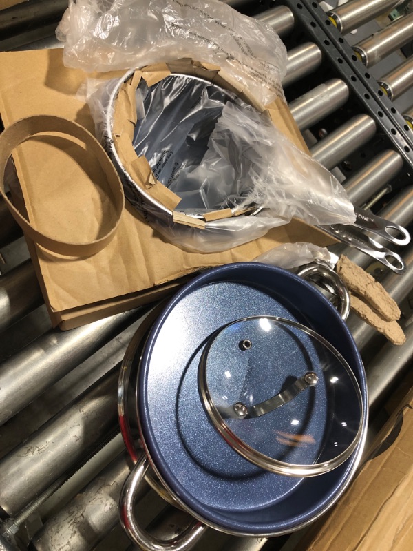 Photo 1 of Granitestone 20 Piece Cookware Set Nonstick Pots and Pans Set Bakeware Set with Ultra Nonstick Durable Mineral & Diamond Coating 100% PFOA PFAS Free Cookware, Metal Utensil Oven & Dishwasher Safe-Blue