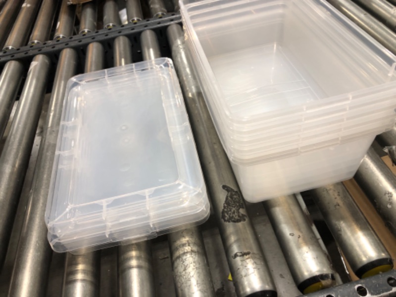 Photo 3 of  Storage Box 13.5" X 8.3" X 4.8", 6 Qt. Clear - Pack of 12 CLEAR LIDS
