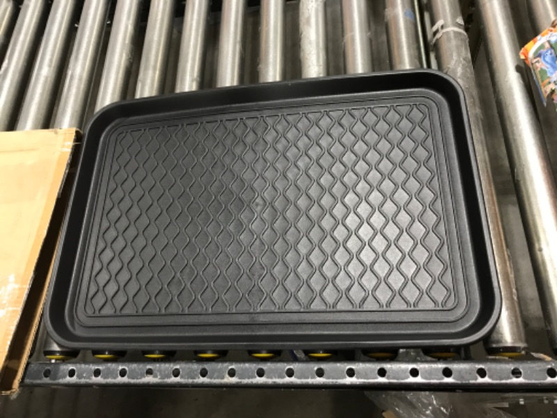 Photo 1 of  All Weather Boot Tray-Water Resistant Plastic Utility Shoe Mat (Black)
