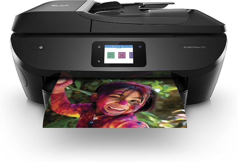 Photo 1 of HP ENVY Photo 7855 All in One color Photo Printer with Wireless Printing, HP Instant Ink ready, Works with Alexa (K7R96A)
