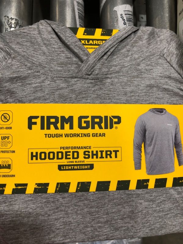 Photo 2 of FIRM GRIP Men's X-Large Gray Performance Long Sleeved Hoodie Shirt
