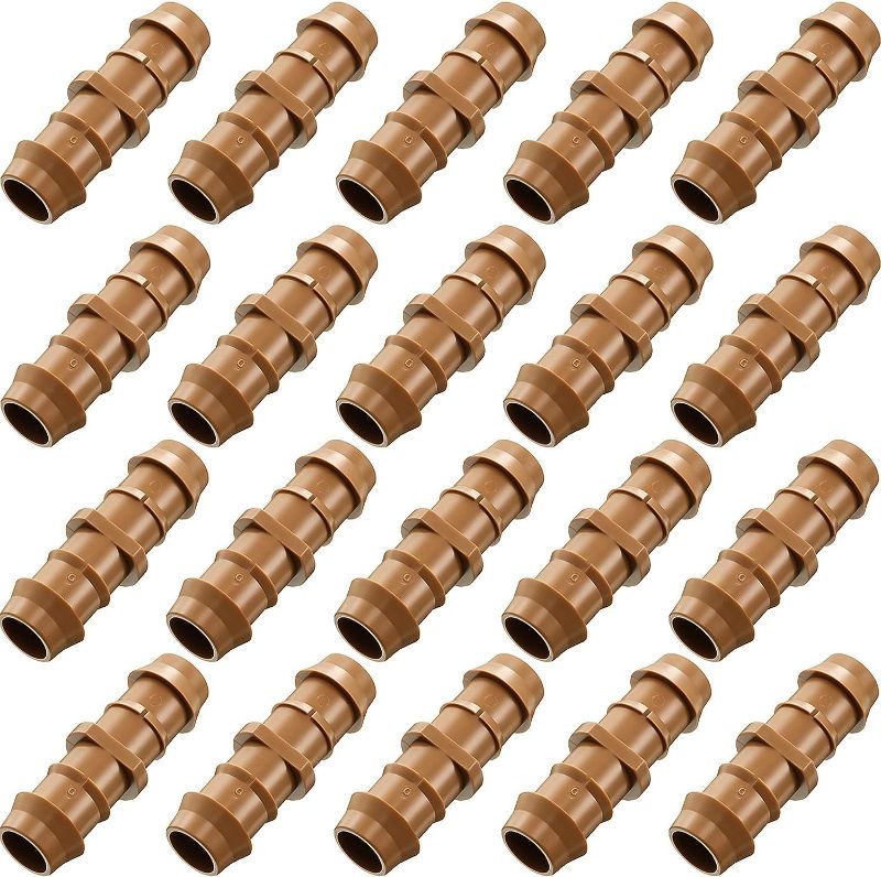 Photo 1 of 20 Packs 1/2 Inch Barbed Connectors Plastics Drip Irrigation Hose Connectors Barbed Coupling Fitting 17 mm Diameter
