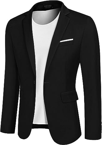 Photo 2 of  Men's Sport Coats Casual Blazer Jacket Slim Fit Lightweight One Button Suit Jacket 