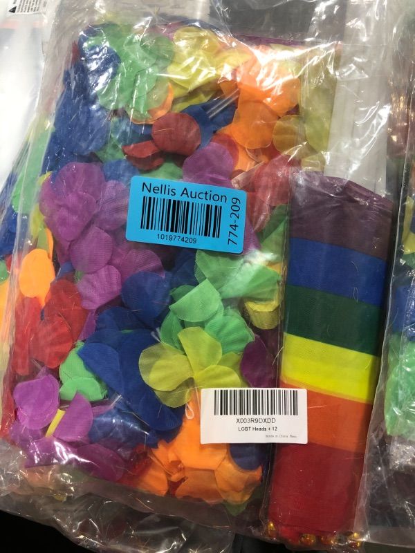 Photo 2 of 24 PCS Rainbow Pride Stuff, Including 12 PCS Pride Leis Necklaces & 12 PCS Rainbow Handheld Flags, Quality Polyester Pride Decorations for Gay Pride Month Parade Party Favors LGBT Event Cosplay