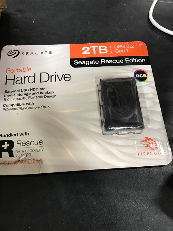 Photo 1 of Seagate - FireCuda Gaming 2TB External USB 3.2 Gen 1 Hard Drive with RGB LED Lighting for PC,Mac,Window,Xbox,Playstation