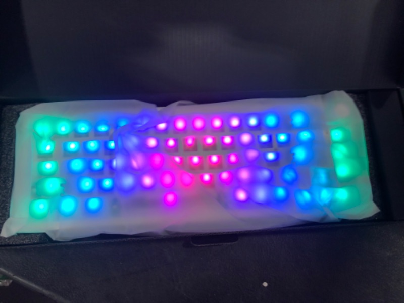 Photo 2 of GK GAMAKAY LK67 65% RGB Modular DIY Mechanical Keyboard, 67 Keys Hot Swappable 3pin/5pin Switch, Programmable Triple Mode Bluetooth 5.0/USB-C Wired/2.4GHz Wireless Customized Keyboard Kit (White)