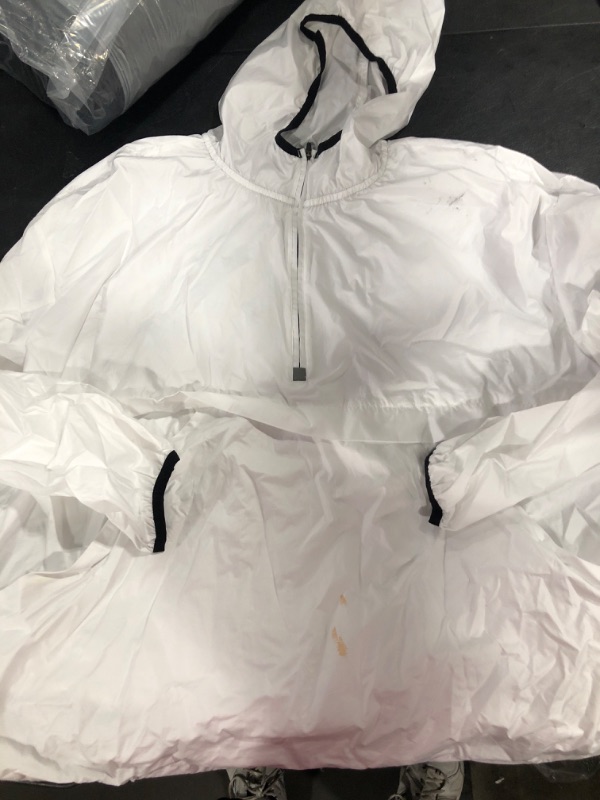 Photo 1 of Amazon Essentials White Wind Breaker Size XXL 