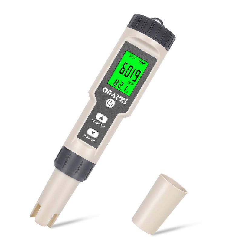 Photo 1 of Digital Salinity Tester for Salt Water - Waterproof IP67 Salinity Meter with ATC Large Range 0-200ppt Saltwater Tester for Seawater, Aquariums, Marine Monitoring, and Koi Fish Pond by ORAPXI
