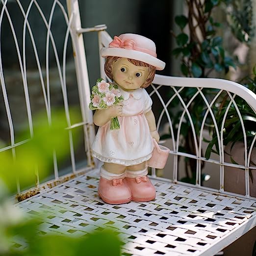 Photo 1 of Aloak Flower Girl Statue 12.8 inch, Indoor Outdoor Girl Statue for Home, Garden, Yard, Patio and Wedding Decoration