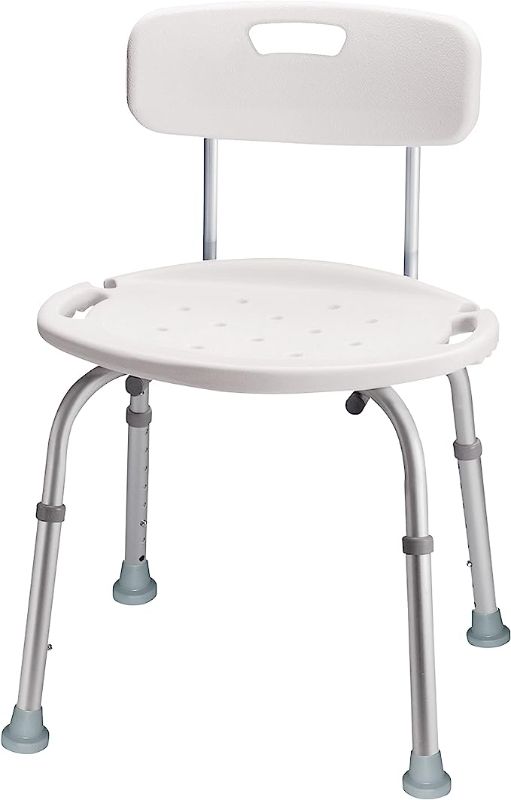 Photo 1 of  Shower Chair With Back, Shower Seat and Bath Chair For Elderly, Handicap, and Bath Seat For Disabled, 350lbs Limit, Tool Free Assembly