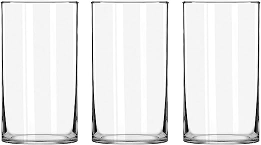 Photo 1 of 3 Pack Clear Glass Cylinder Vases, Table Flowers Vase,for Wedding Decorations and Formal Dinners (8 Inch)