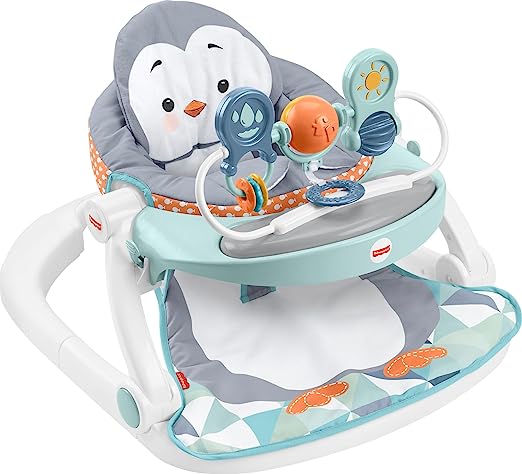 Photo 1 of Fisher-Price Portable Baby Chair Sit-Me-Up Floor Seat With Snack Tray And Removable -Toy Bar, Penguin Island