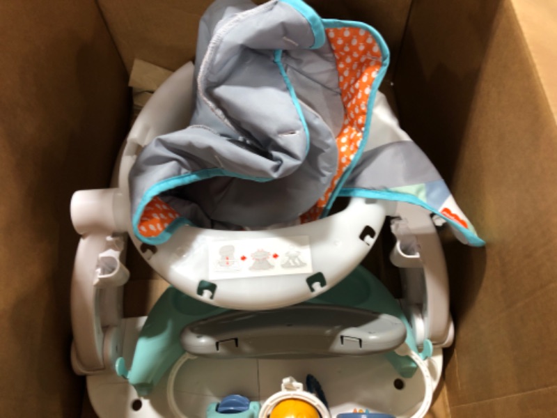 Photo 2 of Fisher-Price Portable Baby Chair Sit-Me-Up Floor Seat With Snack Tray And Removable -Toy Bar, Penguin Island