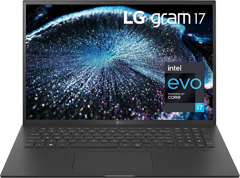 Photo 1 of LG Gram 17Z90P Laptop 17" IPS Ultra-Lightweight, (2560 x 1600), Intel Evo 11th gen Core i7, 16GB RAM, 1TB SSD, Upgradeable Windows 10 Home, Alexa Built-in, 2X USB-C, HDMI, USB-A - Black

