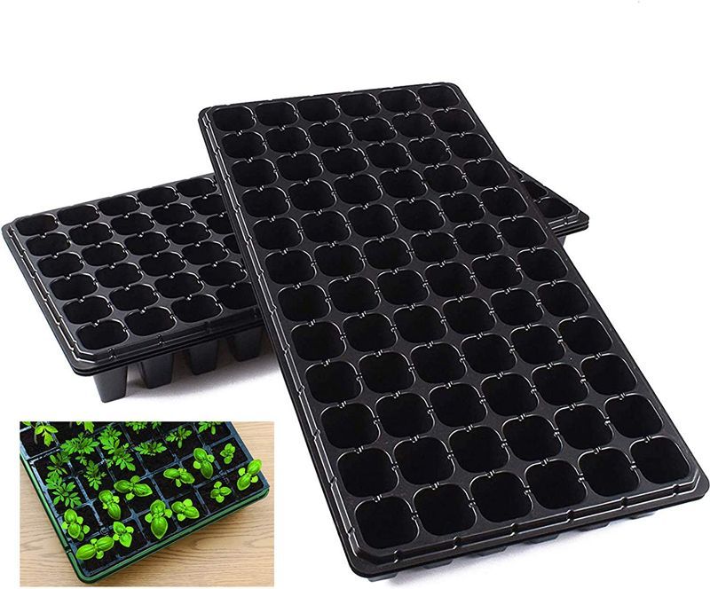 Photo 1 of AIFUSI 10 Pack Seed Starter Kit, 72 Cell Seedling Trays Gardening Germination Plastic Tray Nursery Pots Mini Propagator Plant Grow Kit Plug Tray Starting Trays for Seedling Germination