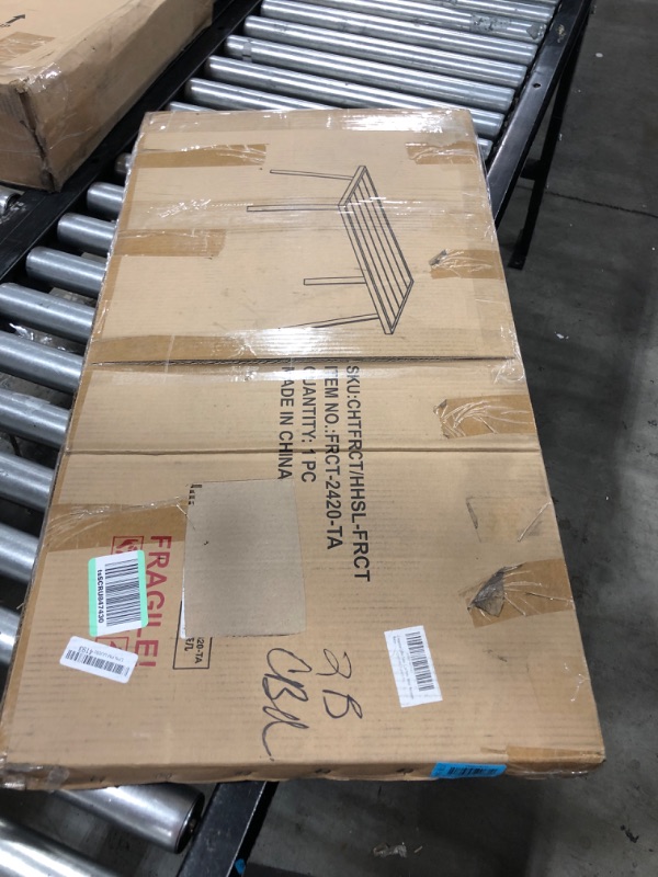 Photo 1 of C-Hopetree Small Metal Outdoor Coffee Side Table for Outside Patio, Rectangle, Black 35.5"W x 18"D x 15"H