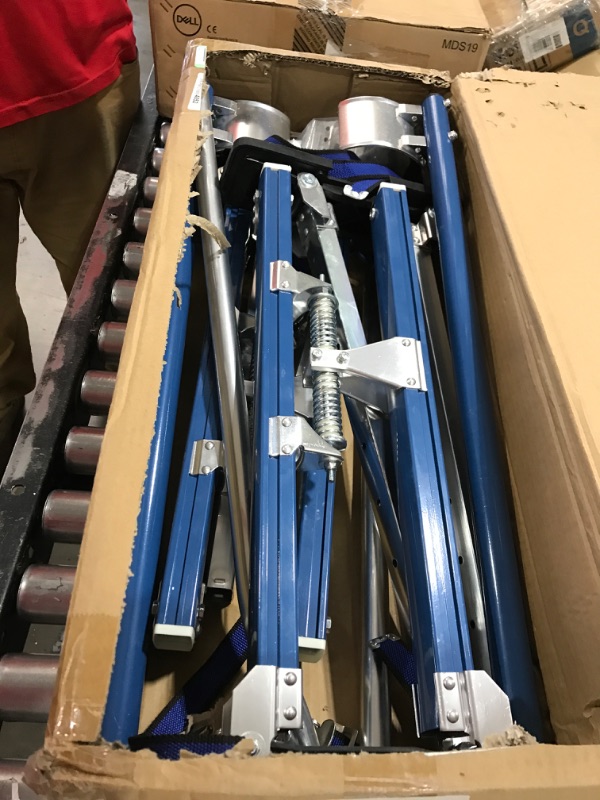 Photo 2 of 24 inch -40 inch Professional Grade Adjustable Drywall Stilts Taping Paint Stilt Aluminum Tool Stilt for Painting Painter Taping Blue 24"-40" blue