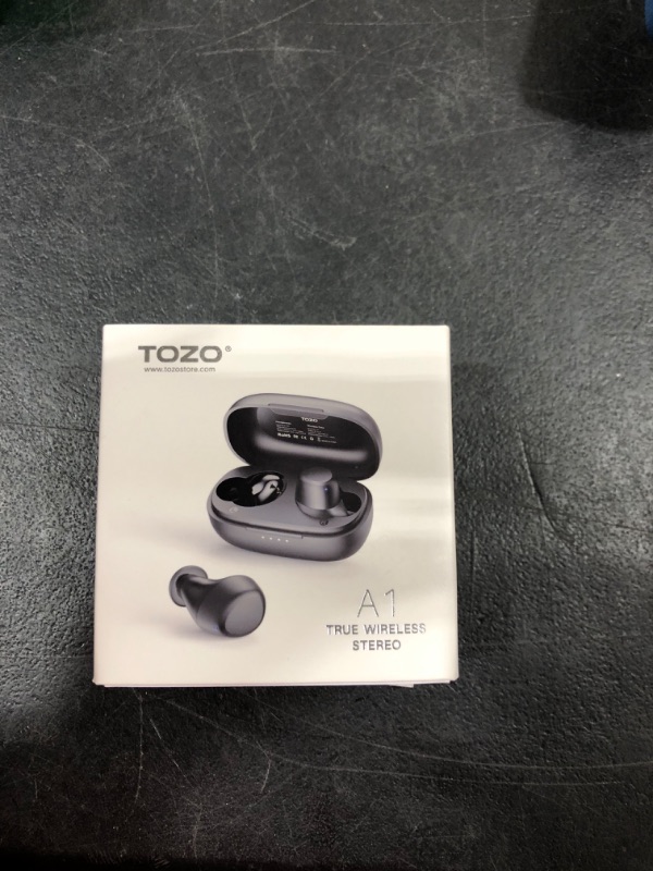 Photo 2 of TOZO A1 Mini Wireless Earbuds Bluetooth 5.3 in Ear Light-Weight Headphones Built-in Microphone, IPX5 Waterproof, Immersive Premium Sound Long Distance Connection Headset with Charging Case, Black