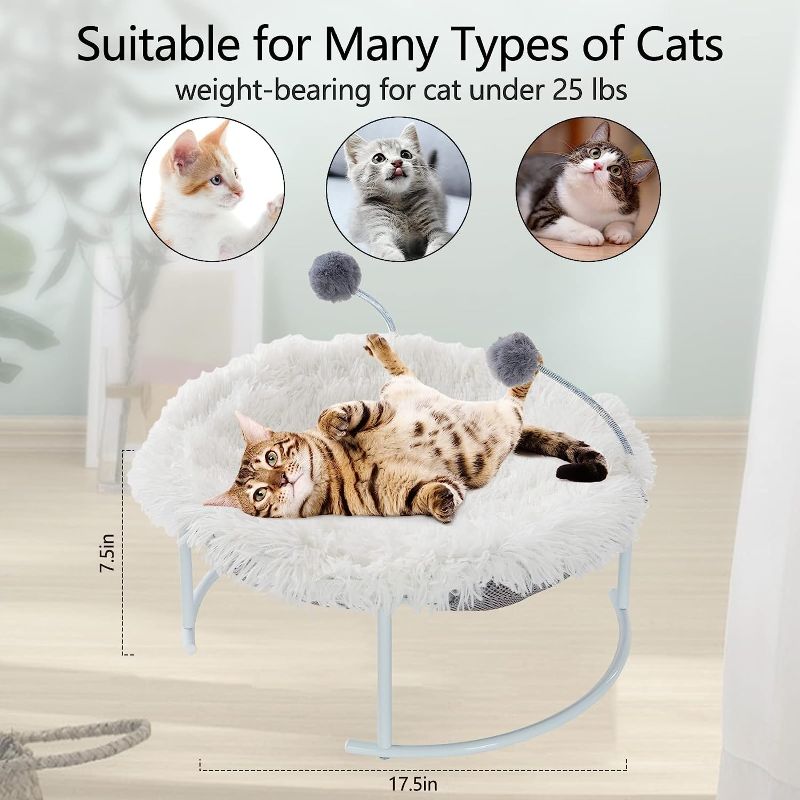 Photo 1 of  Cat Bed Pet Hammock Bed with a Plush Mat, Free-Standing Floor Hammock Elevated Cat
