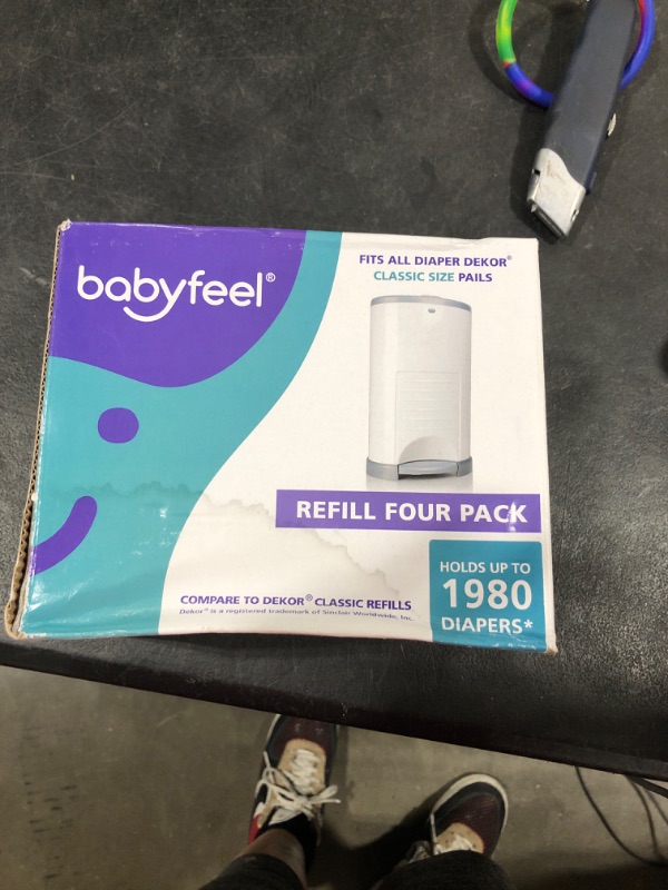 Photo 2 of Babyfeel Refills Compatible with DEKOR CLASSIC Diaper Pails | 4 Pack | Exclusive 30% Extra Thickness | Diaper Pail Refills with Powerful Odor Elimination | Powder Scent | Holds up to 1980 Diapers