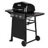 Photo 1 of 3-Burner Open Cart Propane Gas Grill in Black TOP ONLY 