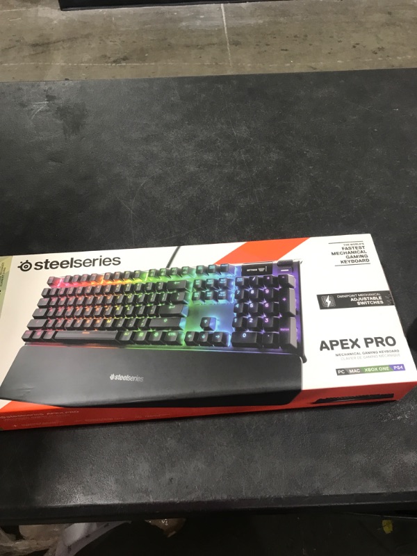 Photo 2 of SteelSeries Apex Pro World's Fastest Mechanical Gaming Keyboard – Adjustable Actuation Switches – OLED Smart Display – RGB Backlit