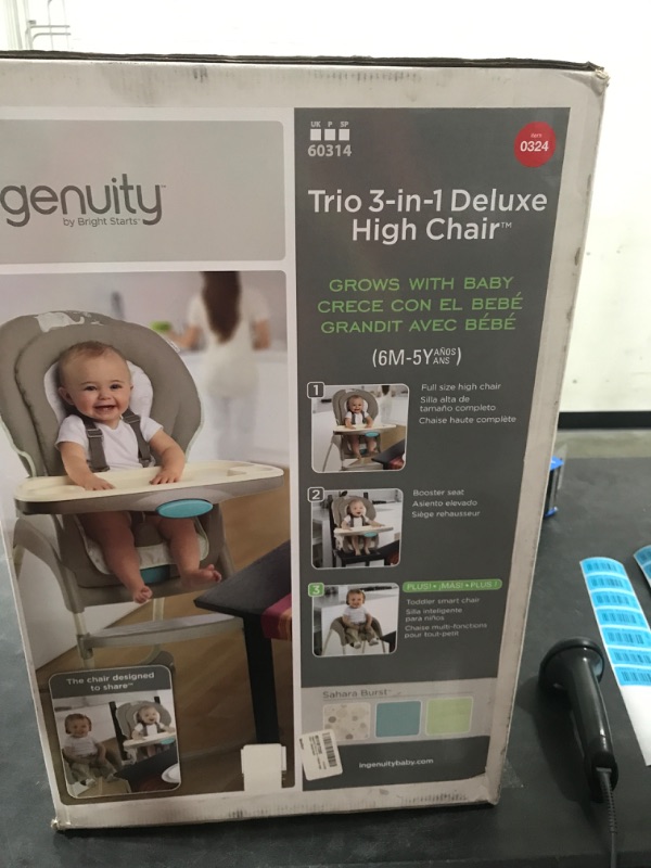 Photo 2 of Ingenuity Trio 3-in-1 Deluxe High Chair-Sahara Burst