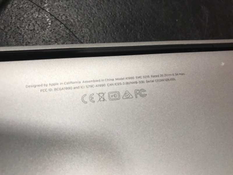 Photo 2 of MACBOOK PRO SERIAL NUMBER C02XK1Q9JG5L 