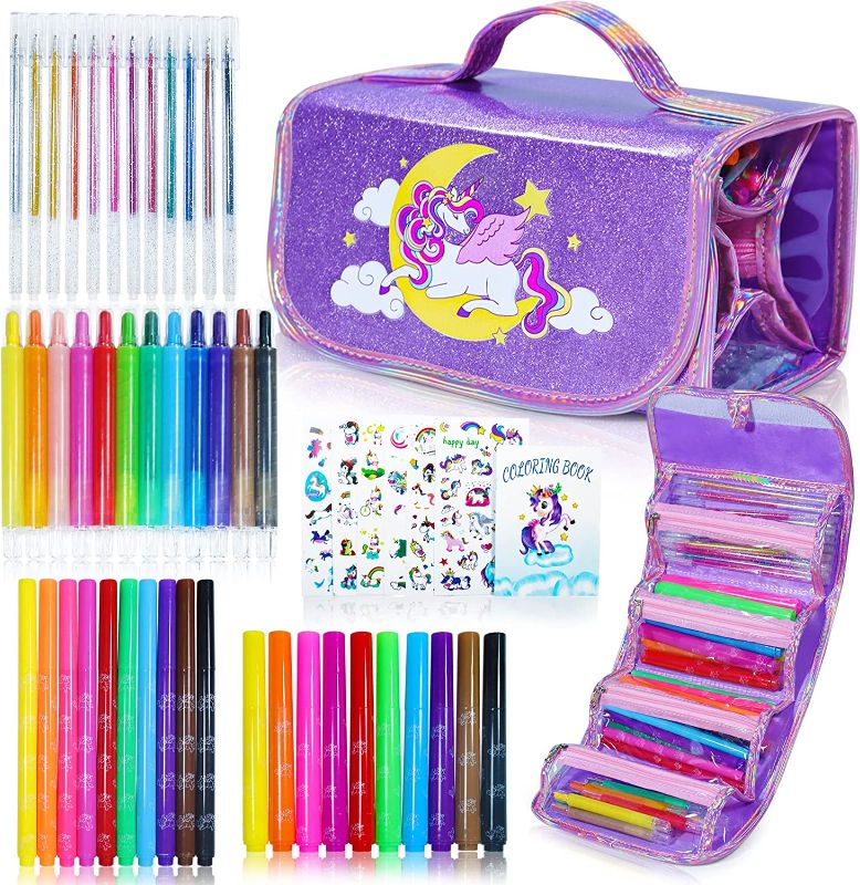 Photo 1 of cientoy Unicorn Gifts for 5 6 7 8 Year Old Girls, Fruit Scented Markers Set, Unicorn Art/School Supplies with Coloring Books/Stickers, Birthday Christmas Easter Gifts for Girls Ages 6-8