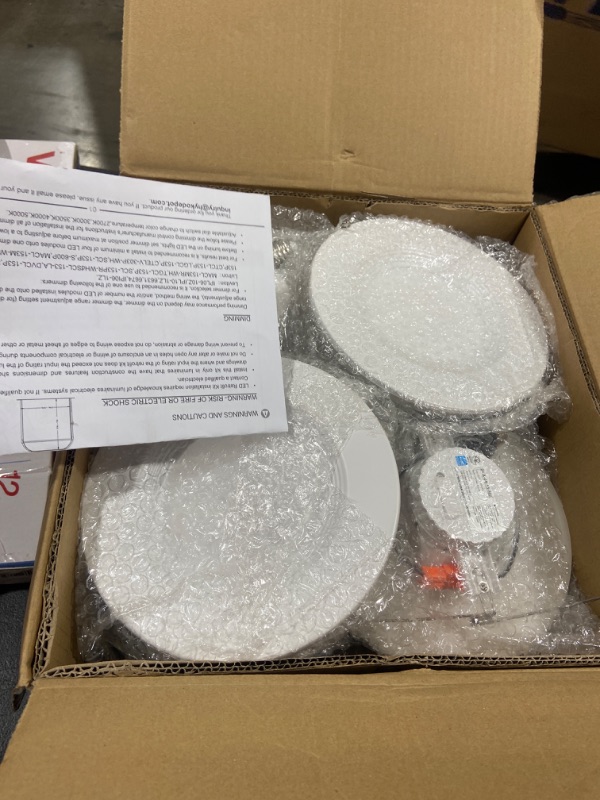 Photo 1 of 12 Pack 5/6 Inch LED Recessed Lighting W/Night Light, CRI90, 1100lm, 15W=100W, 2700K/3000K/3500K/4000K/5000K Selectable, Baffle Trim, Dimmable Recessed Lighting, Damp Rated LED Can Lights 2700k/3000k/3500k/4000k/5000k- 5cct 6 Inch | 12 Pack